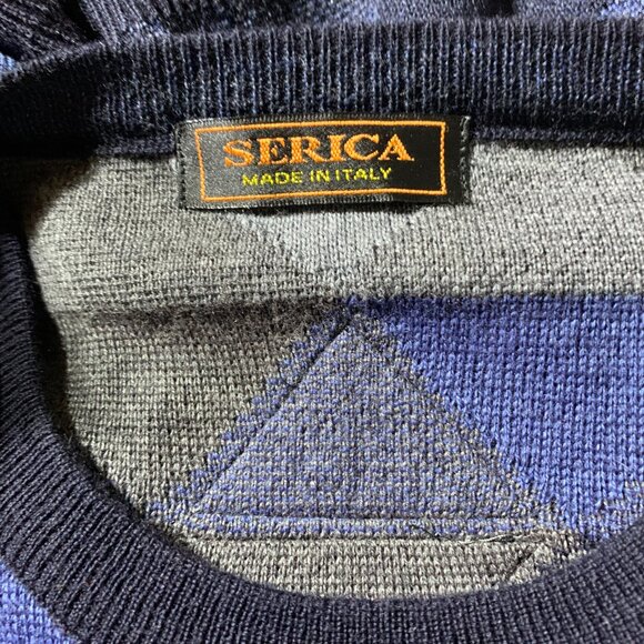 Vintage 90s Geometric Print Dad Office Grunge Corpcore Knit Crewneck Sweater - Picture 6 of 12